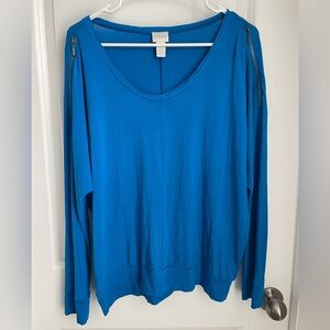 CHICO’S LS Zipper Blouse